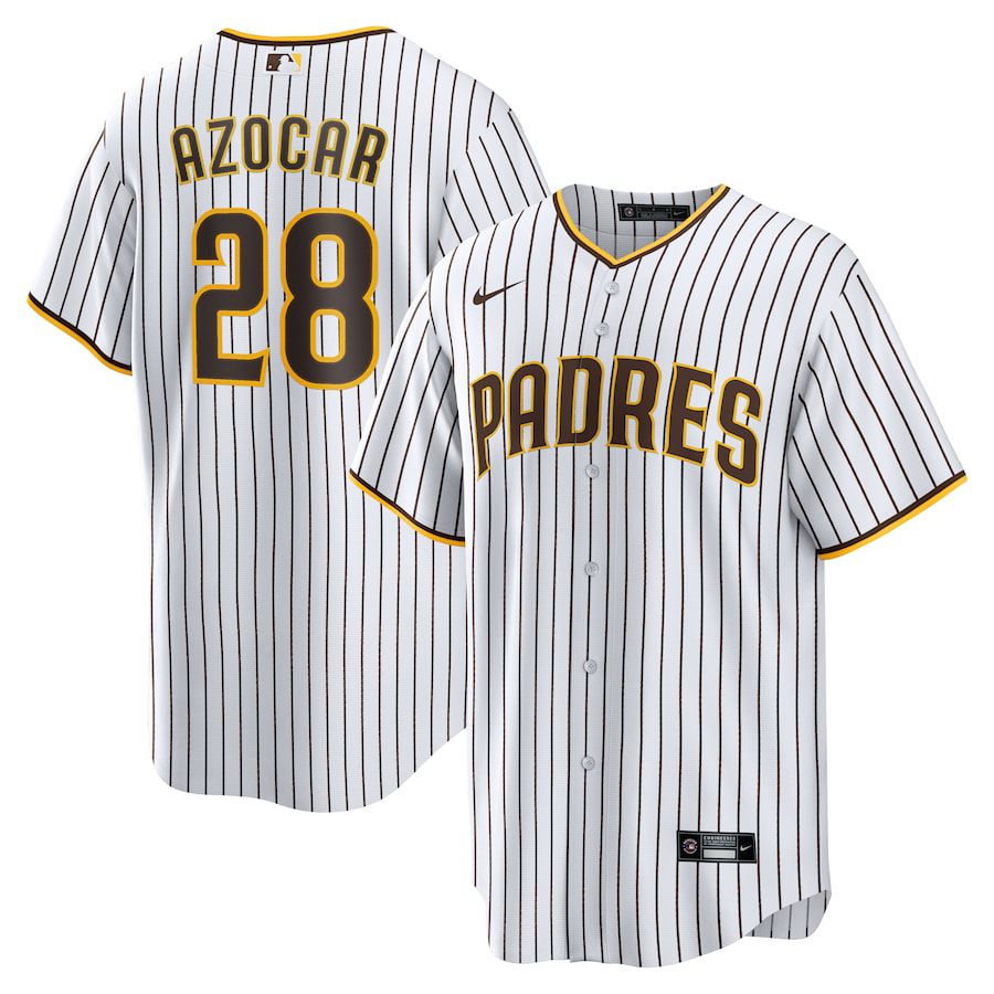 Men San Diego Padres #28 Jose Azocar Nike White Home Replica Player MLB Jersey